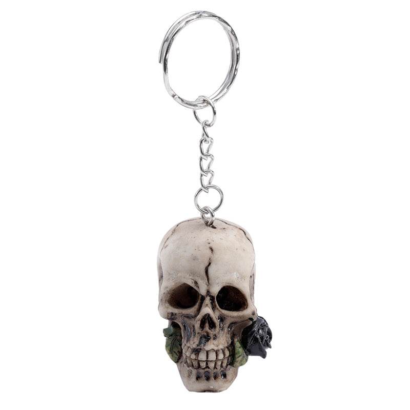Skulls and Roses Skull Keyring - Gift Arch