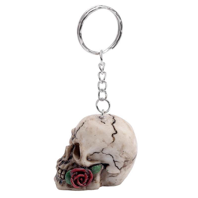 Skulls and Roses Skull Keyring - Gift Arch