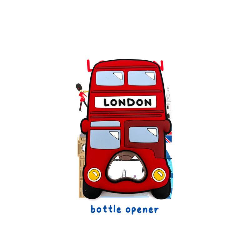 London Souvenir Red London Bus PVC Bottle Opener - Gift Arch