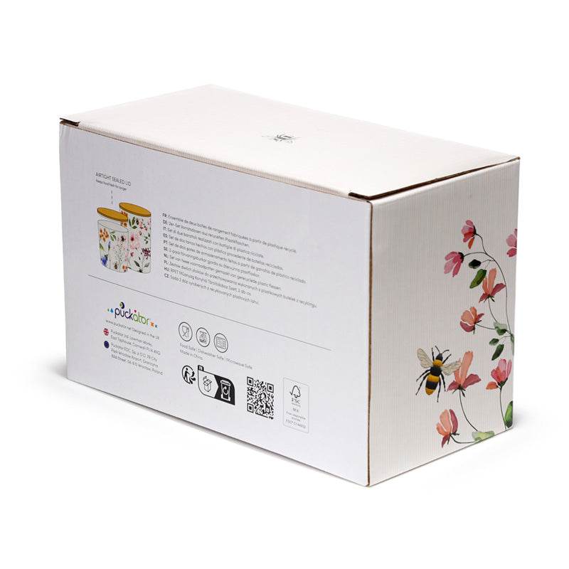 Nectar Meadows Set of 2 RPET & Bamboo Storage Jars S/M - Gift Arch