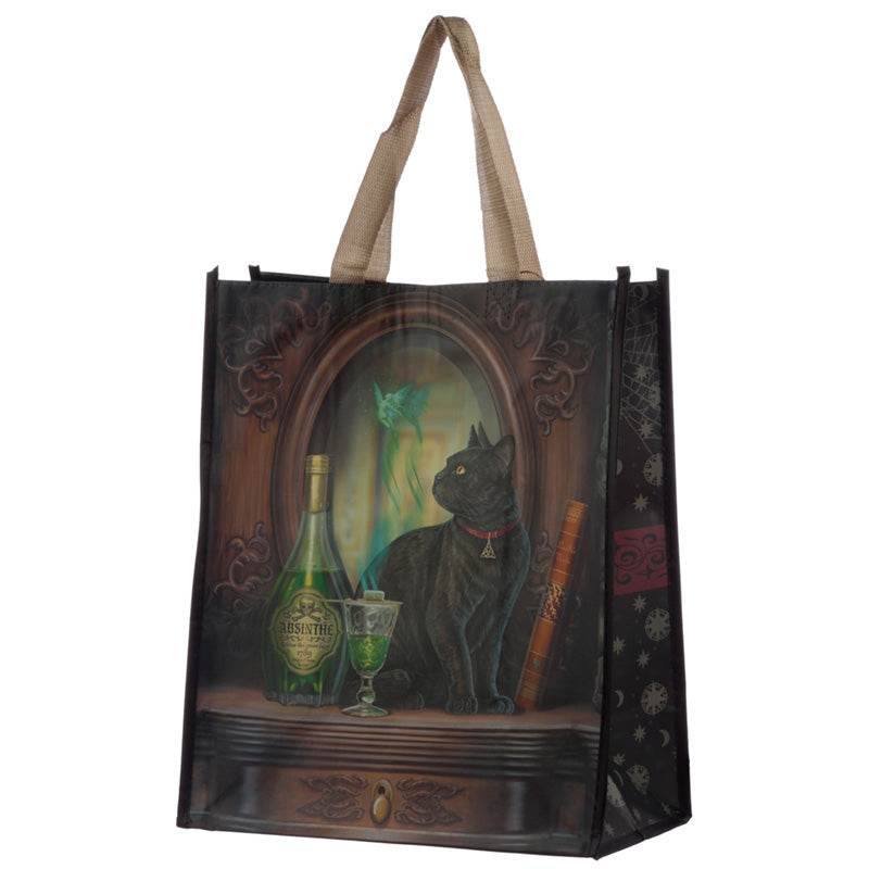 Lisa Parker Absinthe Cat Reusable Shopping Bag - Gift Arch