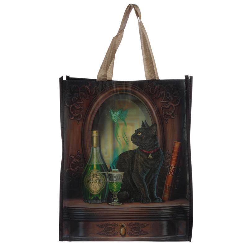 Lisa Parker Absinthe Cat Reusable Shopping Bag - Gift Arch