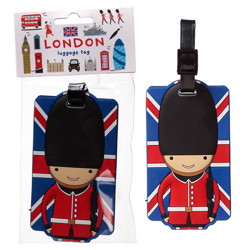 London Souvenir Union Jack Guardsman PVC Luggage Tag - Gift Arch