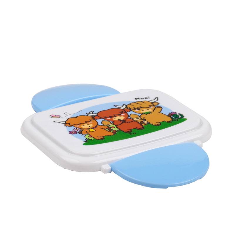 Adoramals Highland Coo Clip Lock Stacked Bento Lunch Box with Cutlery - Gift Arch