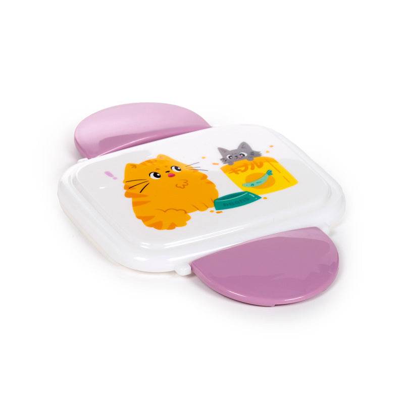 Beans & Co Cats Clip Lock Stacked Bento Lunch Box with Cutlery - Gift Arch