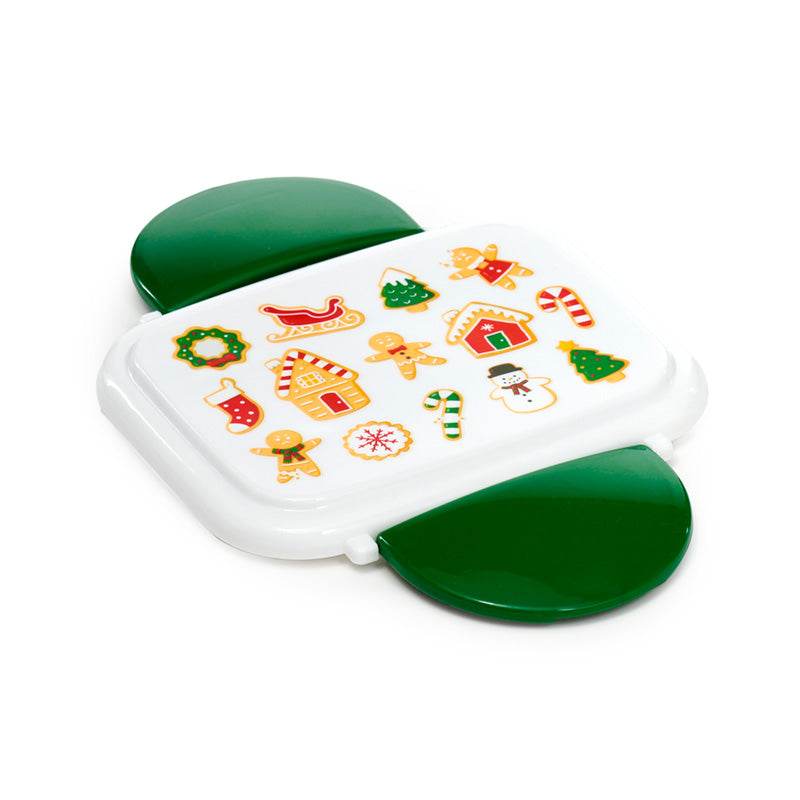Christmas Baker Street Gingerbread Clip Lock Stacked Bento Lunch Box with Cutlery - Gift Arch