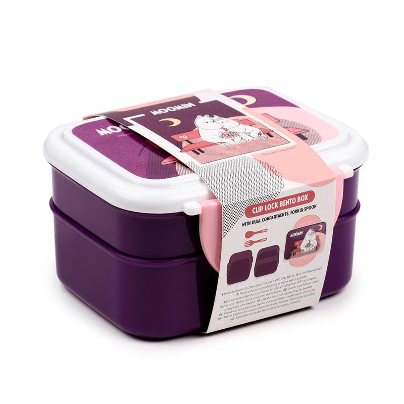 Moomin Clip Lock Stacked Bento Lunch Box with Cutlery - Gift Arch