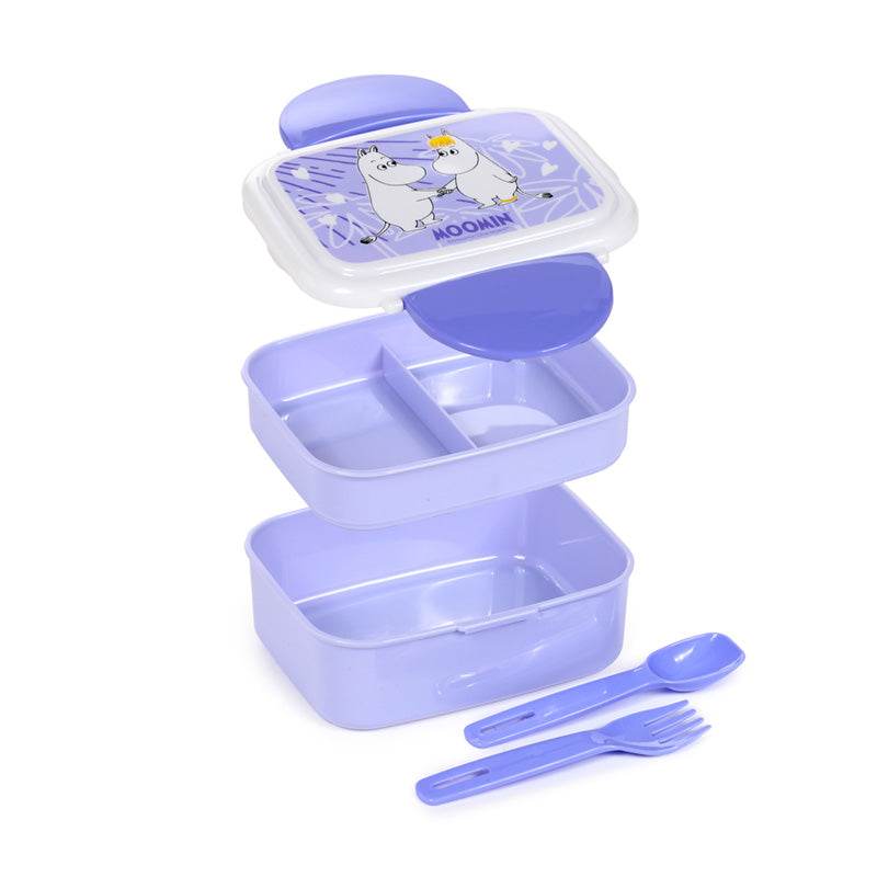 Moomin Clip Lock Stacked Bento Lunch Box with Cutlery - Gift Arch