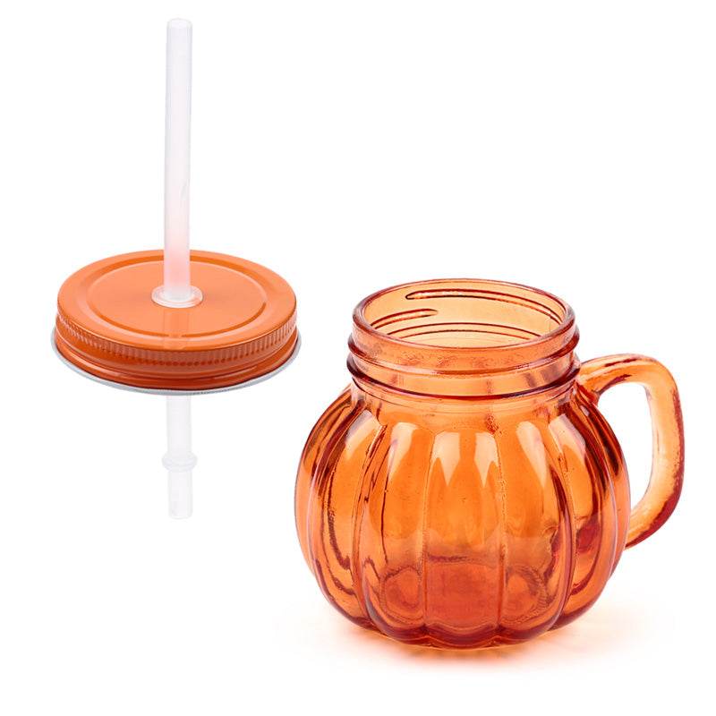 Pumpkin Mason Drinking Jar & Straw - Gift Arch