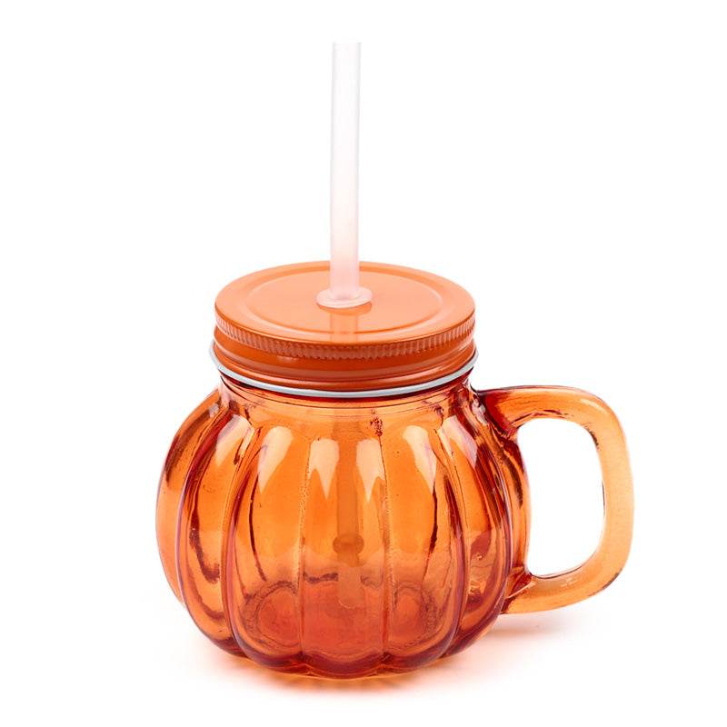 Pumpkin Mason Drinking Jar & Straw - Gift Arch