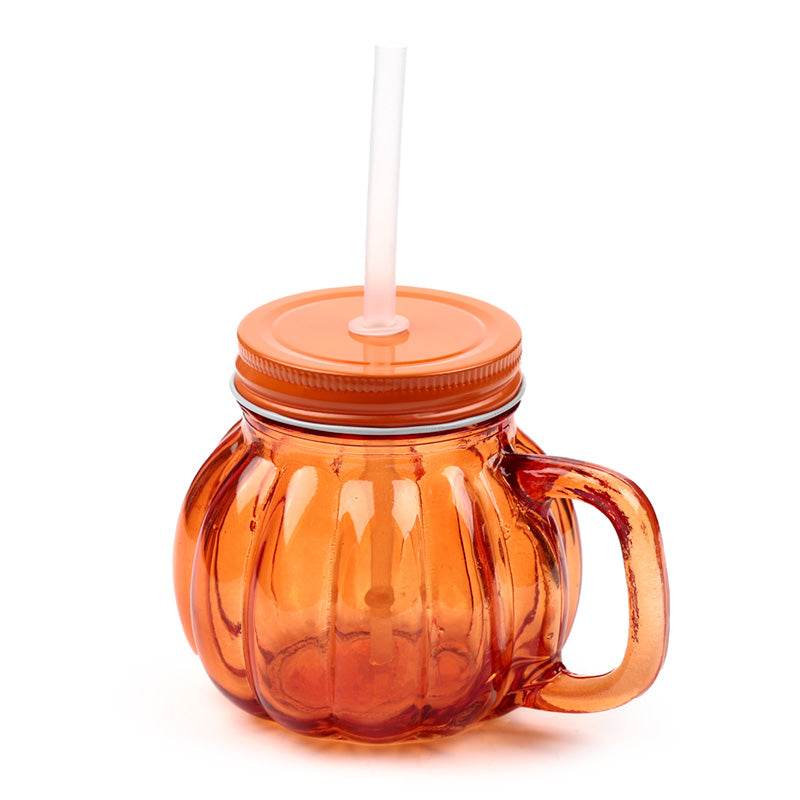 Pumpkin Mason Drinking Jar & Straw - Gift Arch