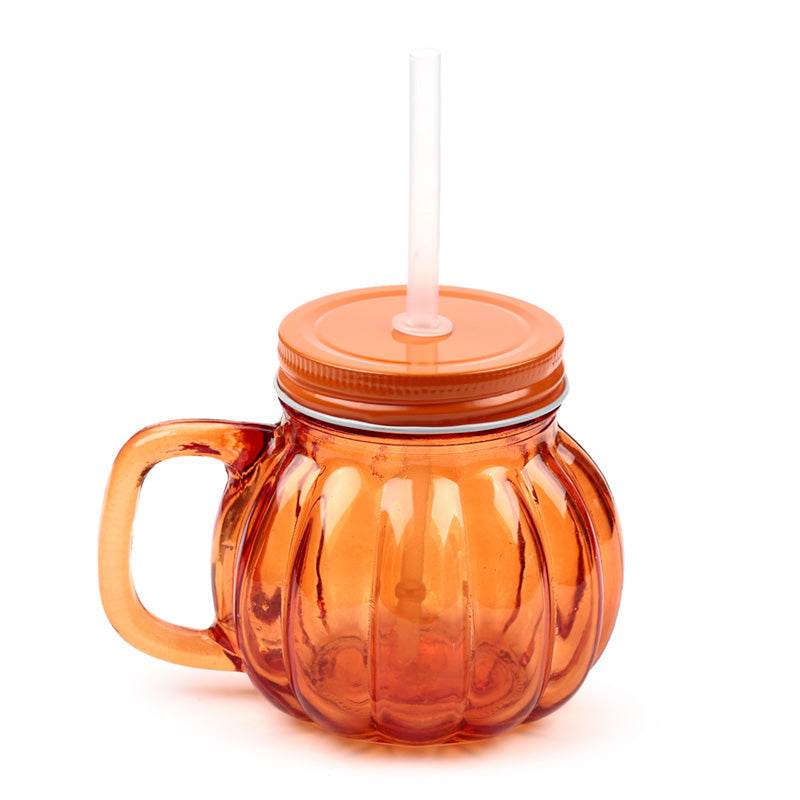 Pumpkin Mason Drinking Jar & Straw - Gift Arch