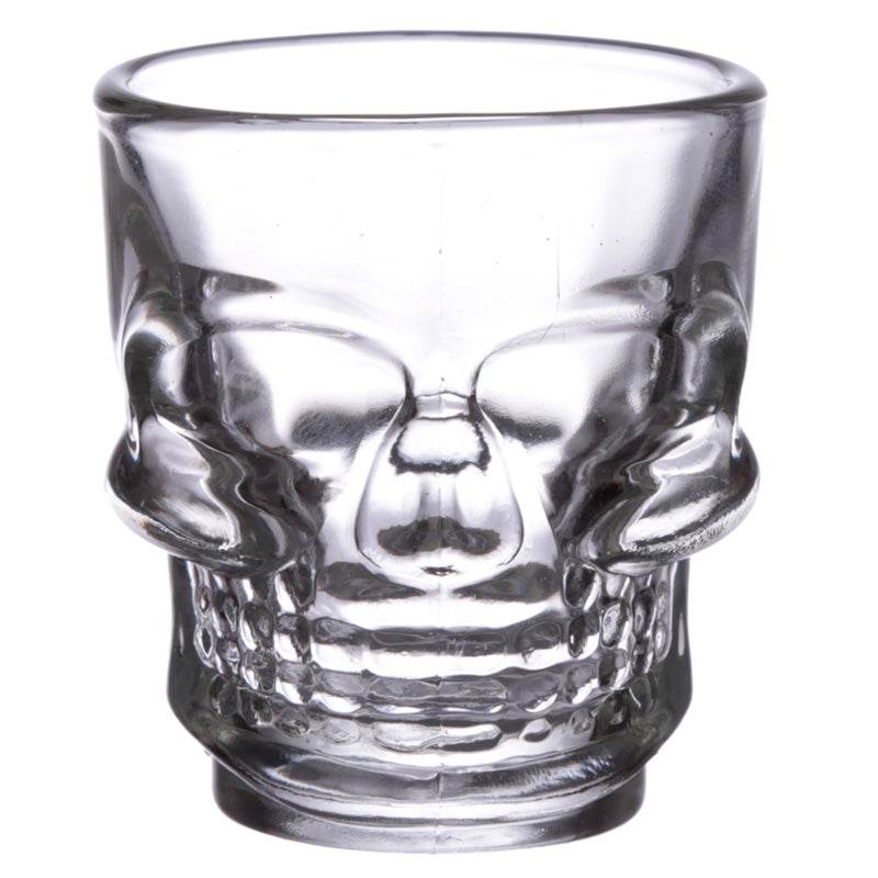 Set of 2 Skulls and Roses Glass Skull Shot Glasses (60ml) - Gift Arch