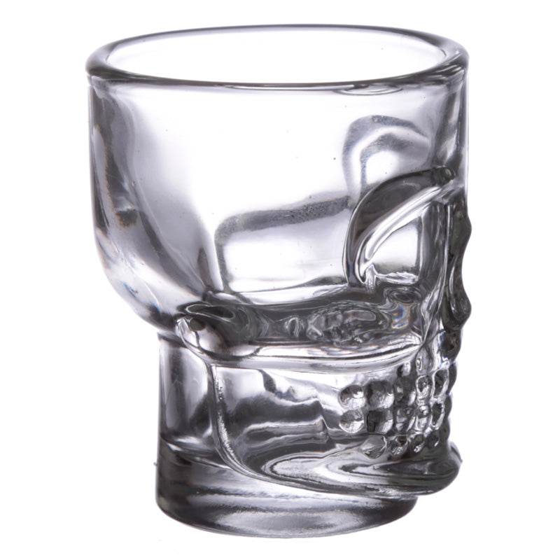 Set of 2 Skulls and Roses Glass Skull Shot Glasses (60ml) - Gift Arch