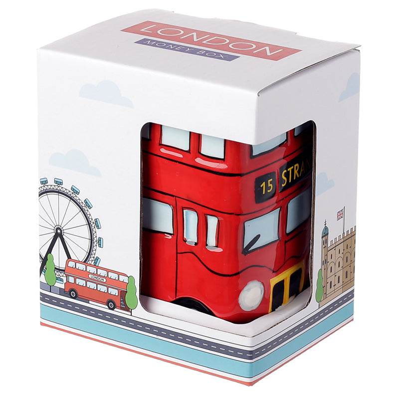 London Icons Red Routemaster Bus Ceramic Money Box - Gift Arch