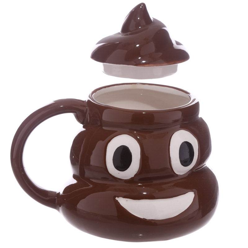 Emotive Poop Ceramic Shaped Mug with Lid - Gift Arch
