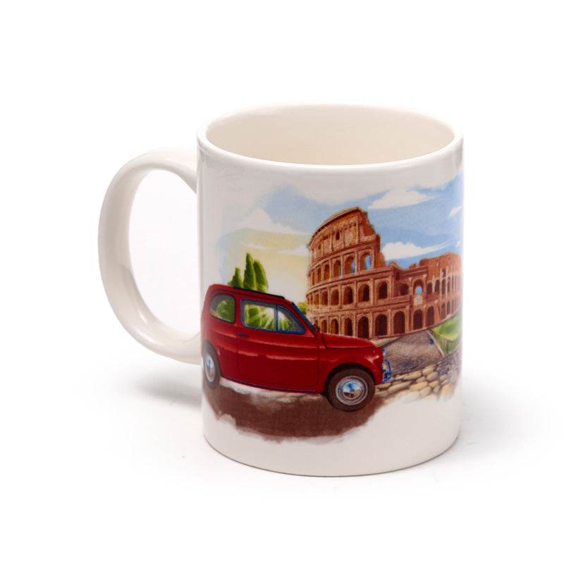 Fiat 500 Rome Porcelain Mug - Gift Arch