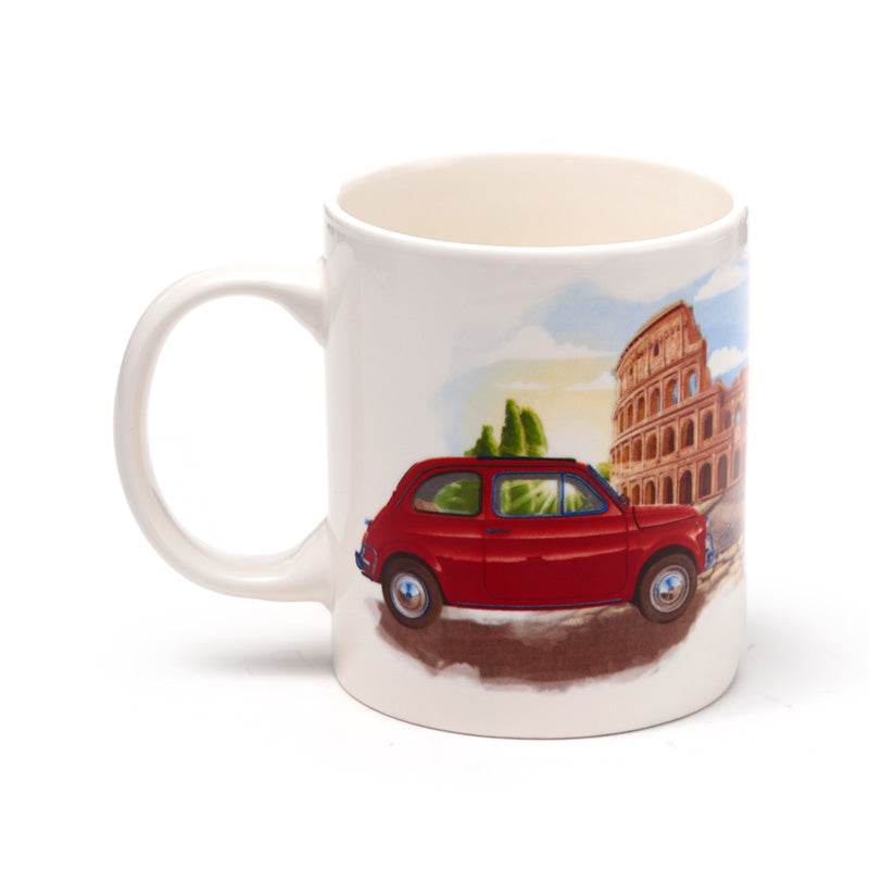 Fiat 500 Rome Porcelain Mug - Gift Arch