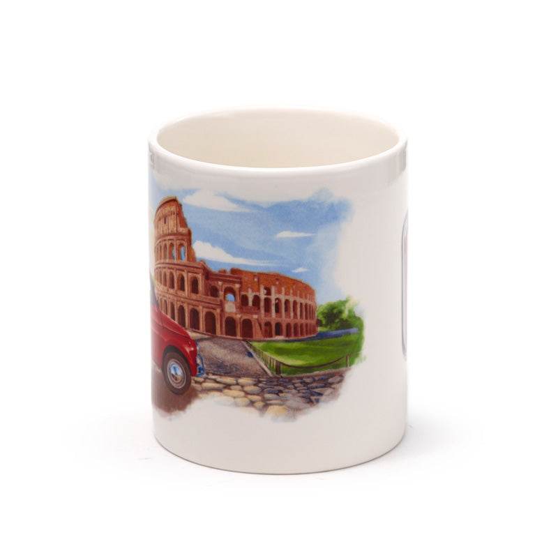 Fiat 500 Rome Porcelain Mug - Gift Arch