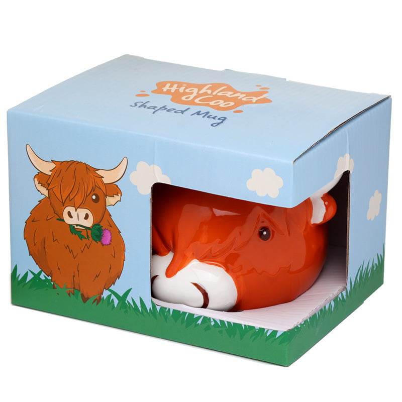 Highland Coo Cow Head Ceramic Shaped Mug - Gift Arch