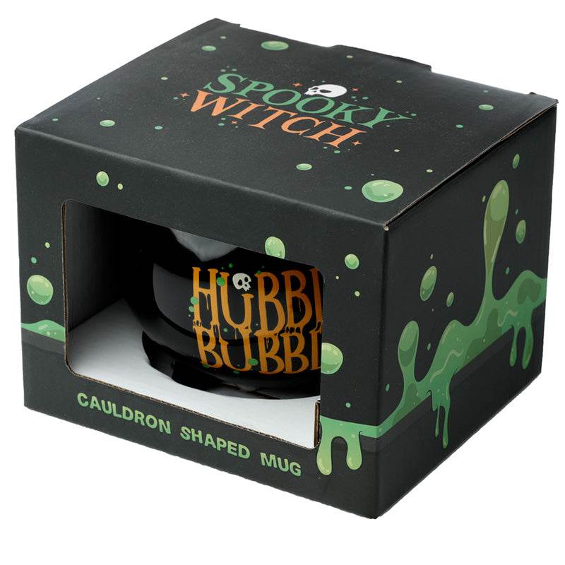 Hubble Bubble Black Cauldron Ceramic Shaped Mug - Gift Arch
