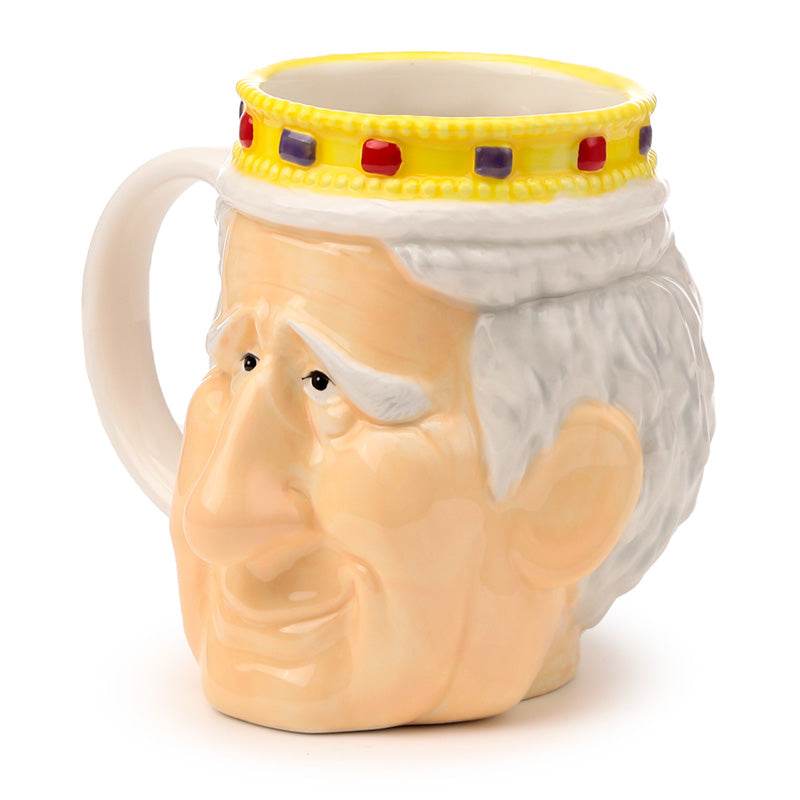 King Charles III Ceramic Head Shaped Mug - Gift Arch