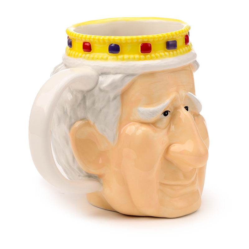 King Charles III Ceramic Head Shaped Mug - Gift Arch