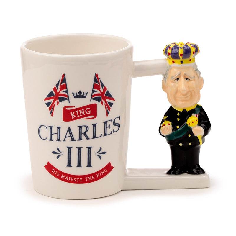 King Charles III Ceramic Shaped Handle Mug - Gift Arch