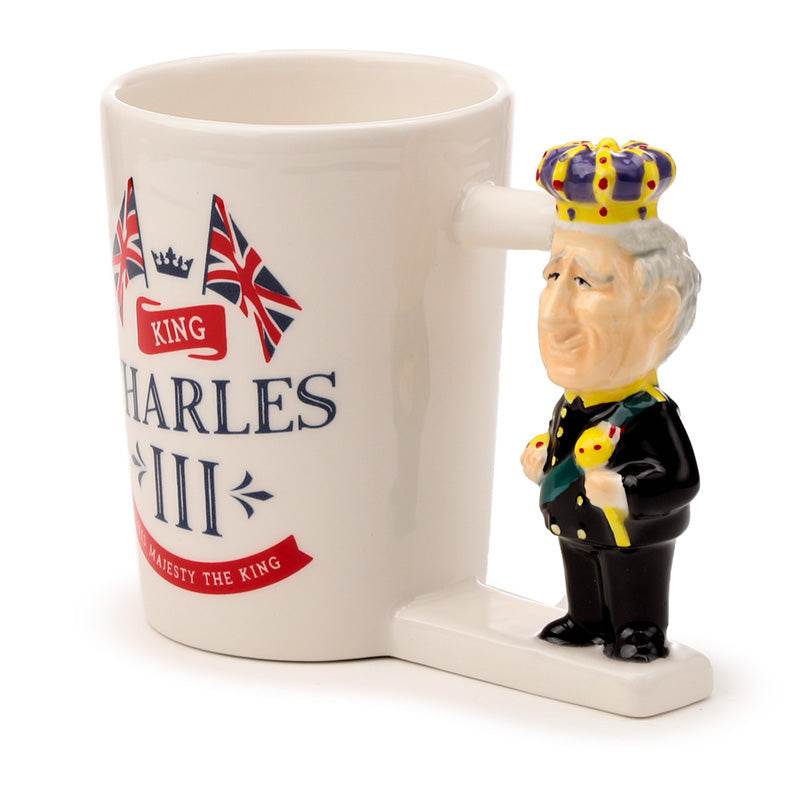 King Charles III Ceramic Shaped Handle Mug - Gift Arch