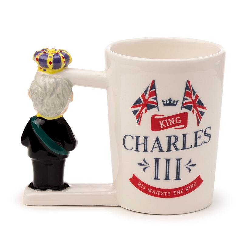 King Charles III Ceramic Shaped Handle Mug - Gift Arch