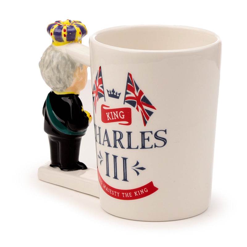King Charles III Ceramic Shaped Handle Mug - Gift Arch