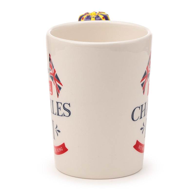King Charles III Ceramic Shaped Handle Mug - Gift Arch