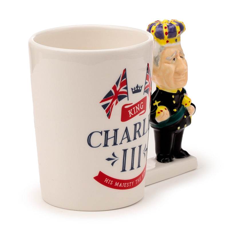 King Charles III Ceramic Shaped Handle Mug - Gift Arch