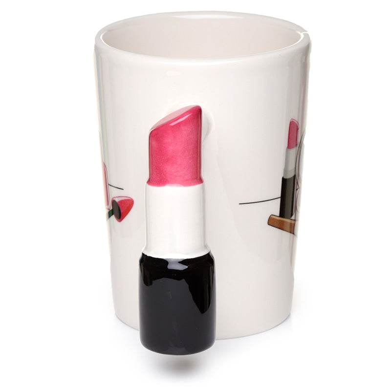 Lipstick Ceramic Shaped Handle Mug - Gift Arch