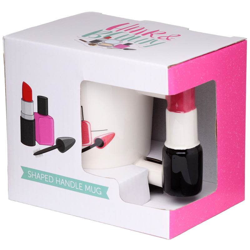 Lipstick Ceramic Shaped Handle Mug - Gift Arch