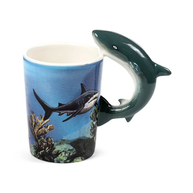 Lisa Parker Shark Ceramic Shaped Handle Mug - Gift Arch