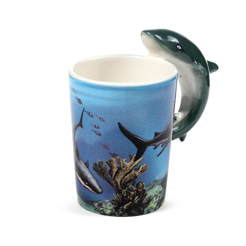 Lisa Parker Shark Ceramic Shaped Handle Mug - Gift Arch
