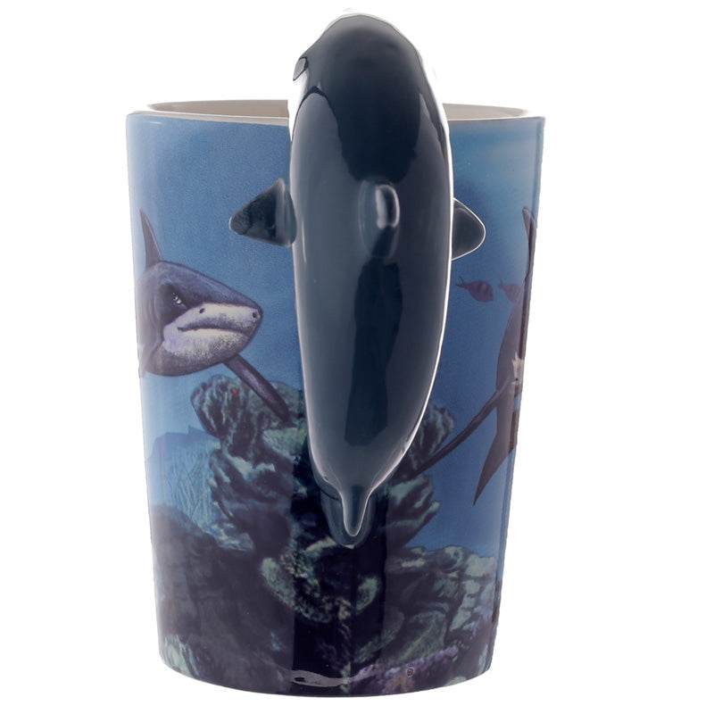 Lisa Parker Shark Ceramic Shaped Handle Mug - Gift Arch