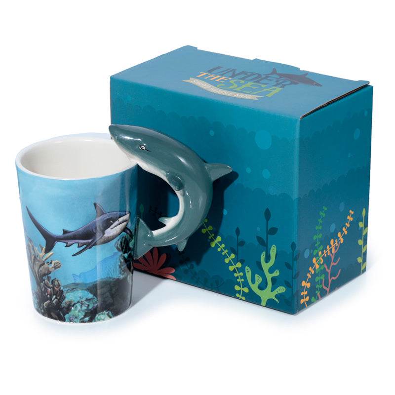 Lisa Parker Shark Ceramic Shaped Handle Mug - Gift Arch