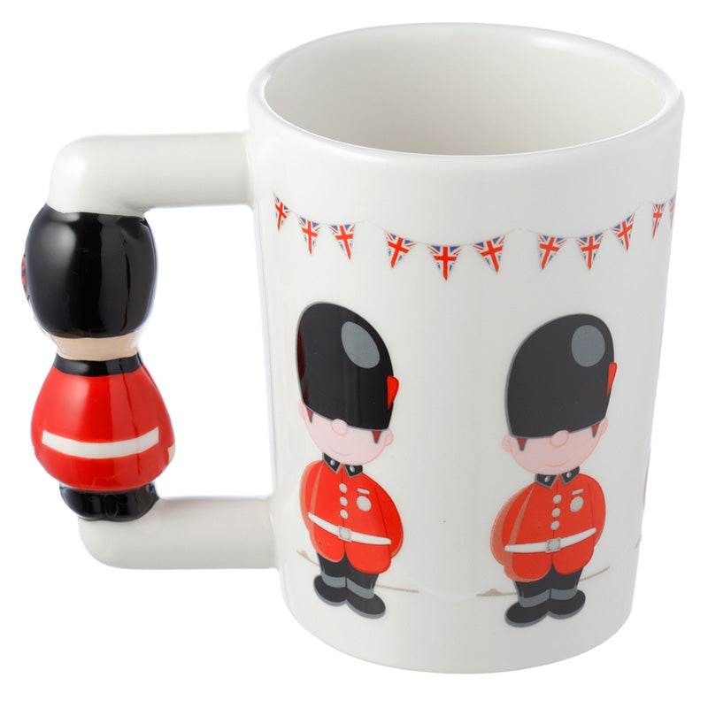 London Guardsman Figure Ceramic Shaped Handle Mug - Gift Arch