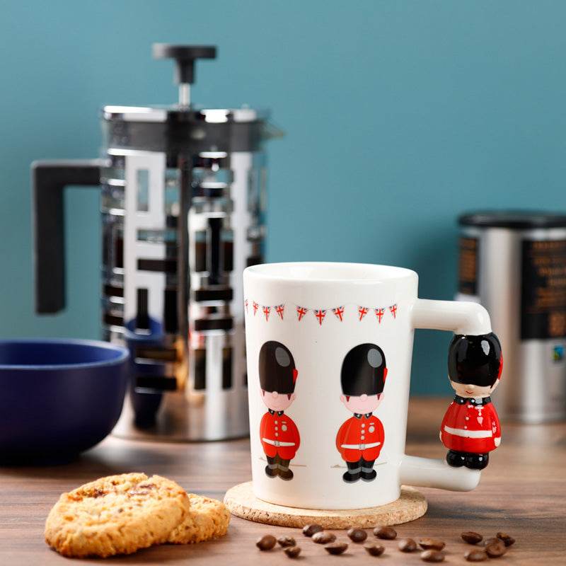 London Guardsman Figure Ceramic Shaped Handle Mug - Gift Arch