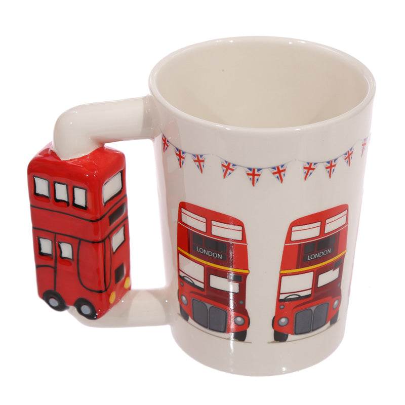 London Icons Red Routemaster Bus Ceramic Shaped Handle Mug - Gift Arch