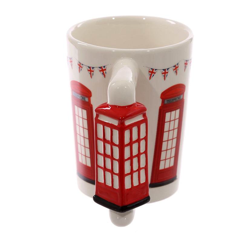 London Icons Red Telephone Box Ceramic Shaped Handle Mug with Decal - Gift Arch