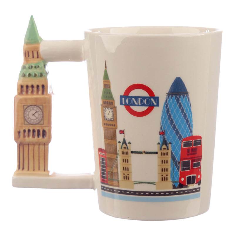 London Souvenir Big Ben Ceramic Shaped Handle Mug - Gift Arch