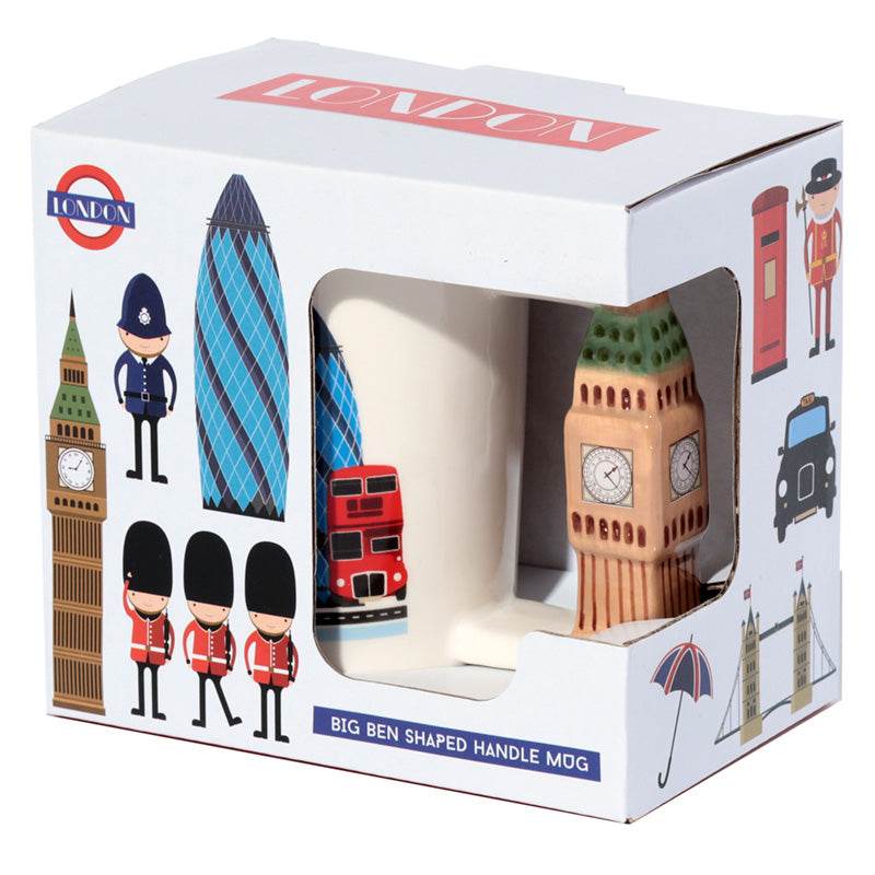 London Souvenir Big Ben Ceramic Shaped Handle Mug - Gift Arch