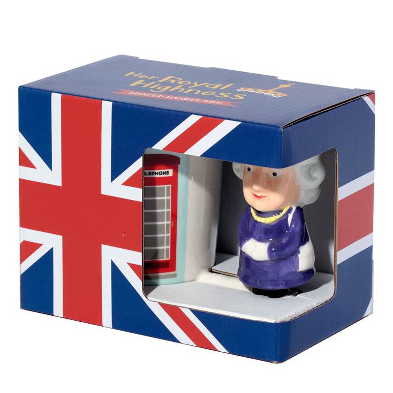 London Souvenir Queen Ceramic Shaped Handle Mug - Gift Arch