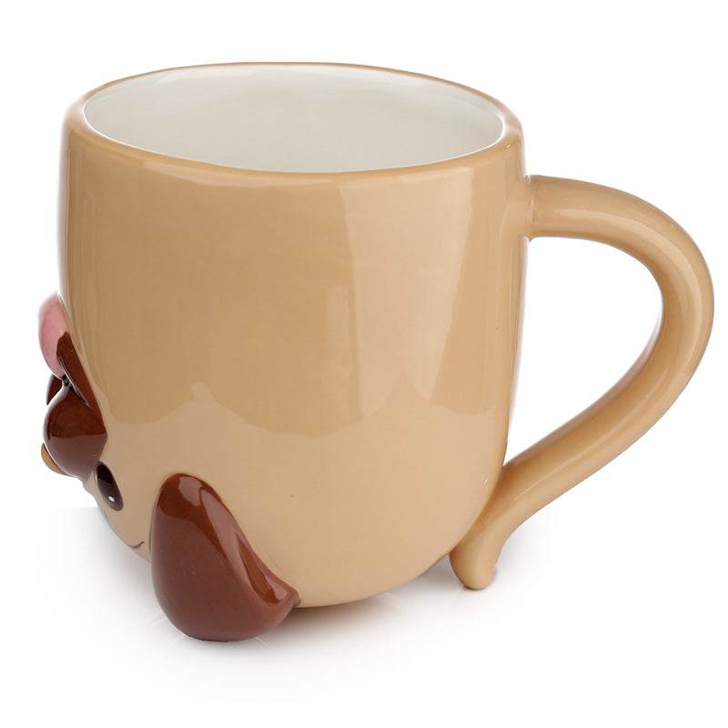 Mopps Pug Upside Down Ceramic Shaped Mug - Gift Arch