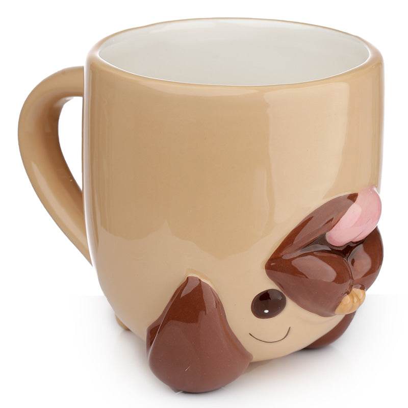 Mopps Pug Upside Down Ceramic Shaped Mug - Gift Arch