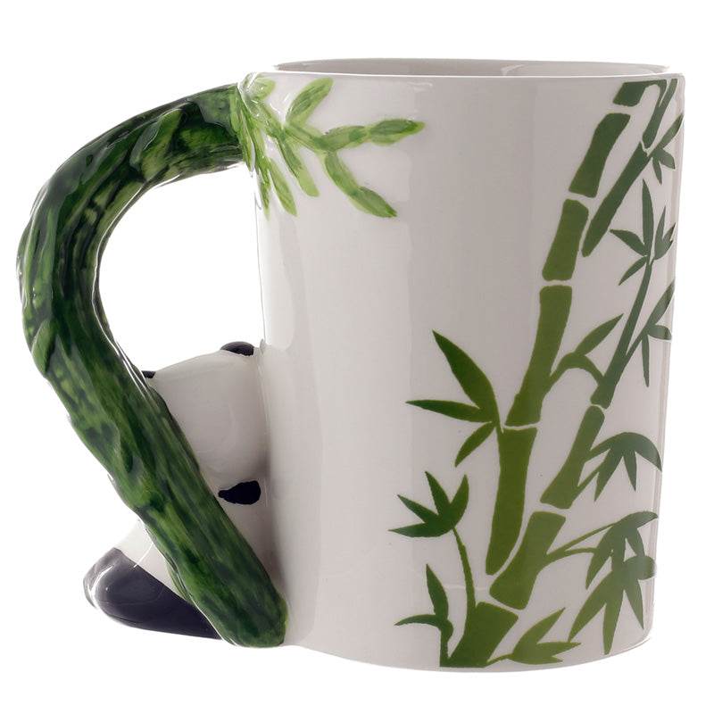 Panda with Bamboo Decal Ceramic Shaped Handle Mug - Gift Arch