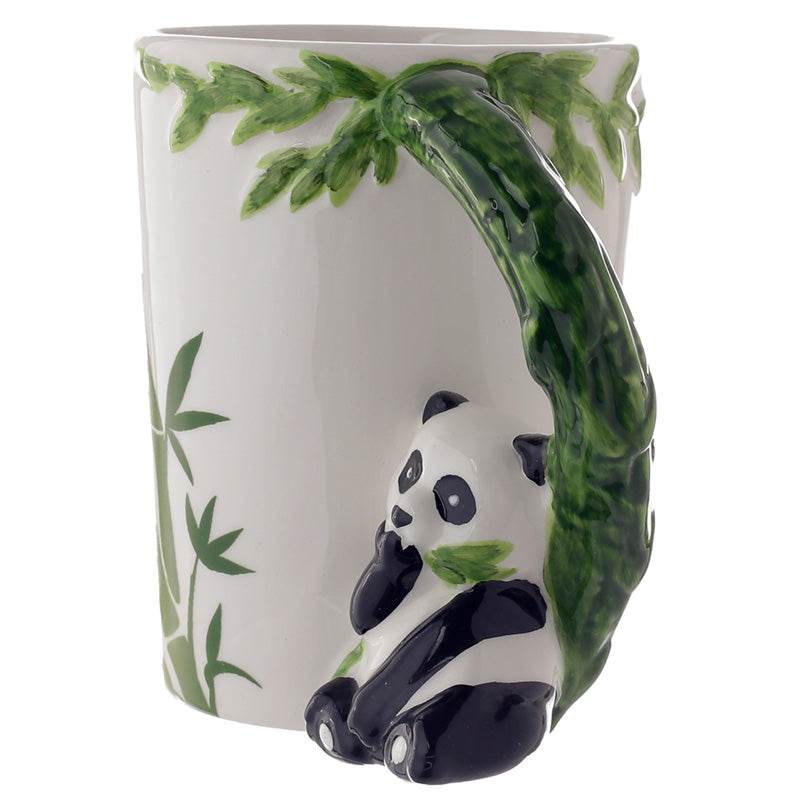 Panda with Bamboo Decal Ceramic Shaped Handle Mug - Gift Arch